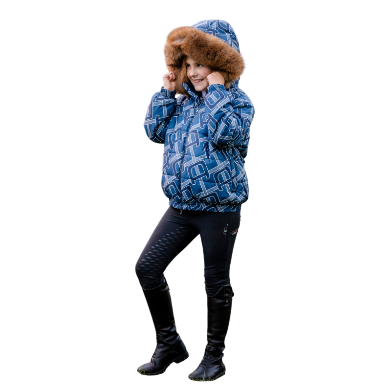 Horseware - Doudoune matelassé à capuche enfant Zia marine | - Ohlala