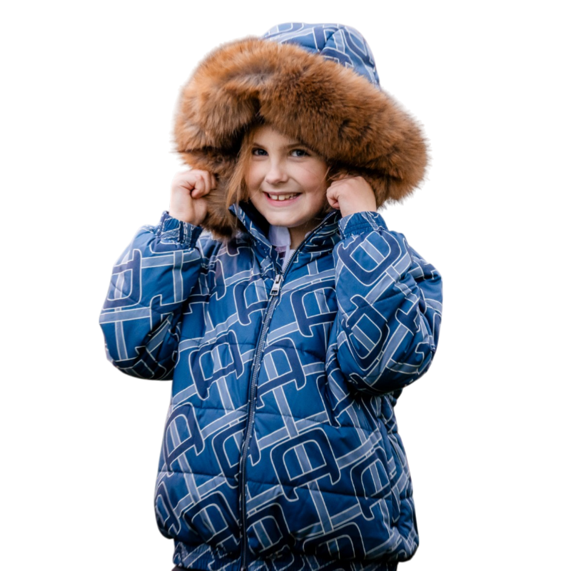 Horseware - Doudoune matelassé à capuche enfant Zia marine | - Ohlala