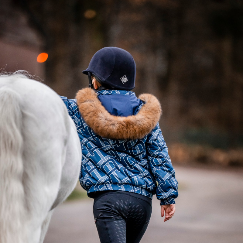 Horseware - Doudoune matelassé à capuche enfant Zia marine | - Ohlala