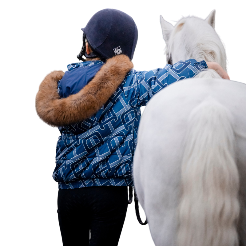 Horseware - Doudoune matelassé à capuche enfant Zia marine | - Ohlala