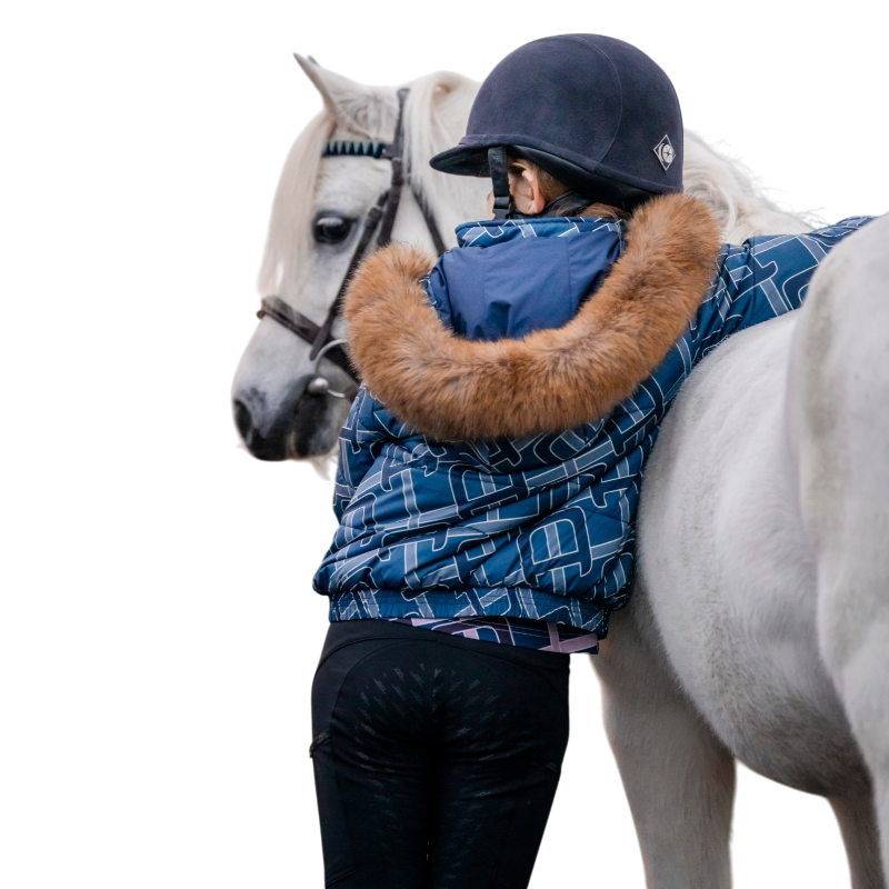 Horseware - Doudoune matelassé à capuche enfant Zia marine | - Ohlala