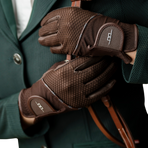 Horseware - Gants d'équitation Platinum MotionLite Mesh marron | - Ohlala