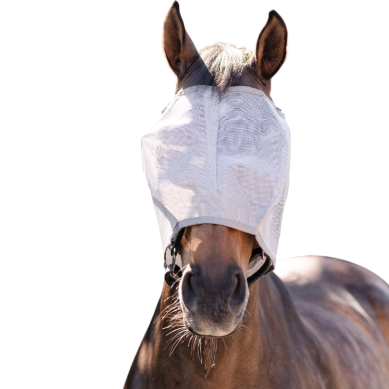Horseware - Masque anti-mouches sans oreilles Amigo Flymask argent/ titanium grey