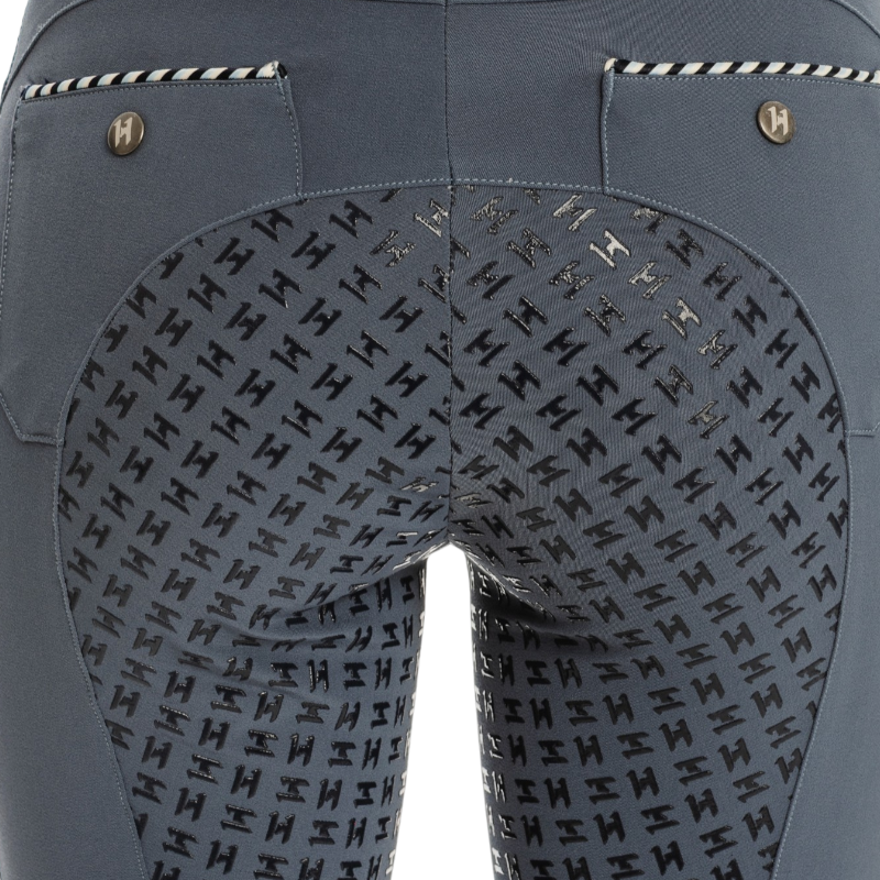 Horseware - Pantalon d'équitation femme Newmarket Mid-Rise indigo orchid full grip | - Ohlala