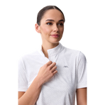 Horseware - Polo de concours manches courtes femme Alcina white/ argentprint | - Ohlala