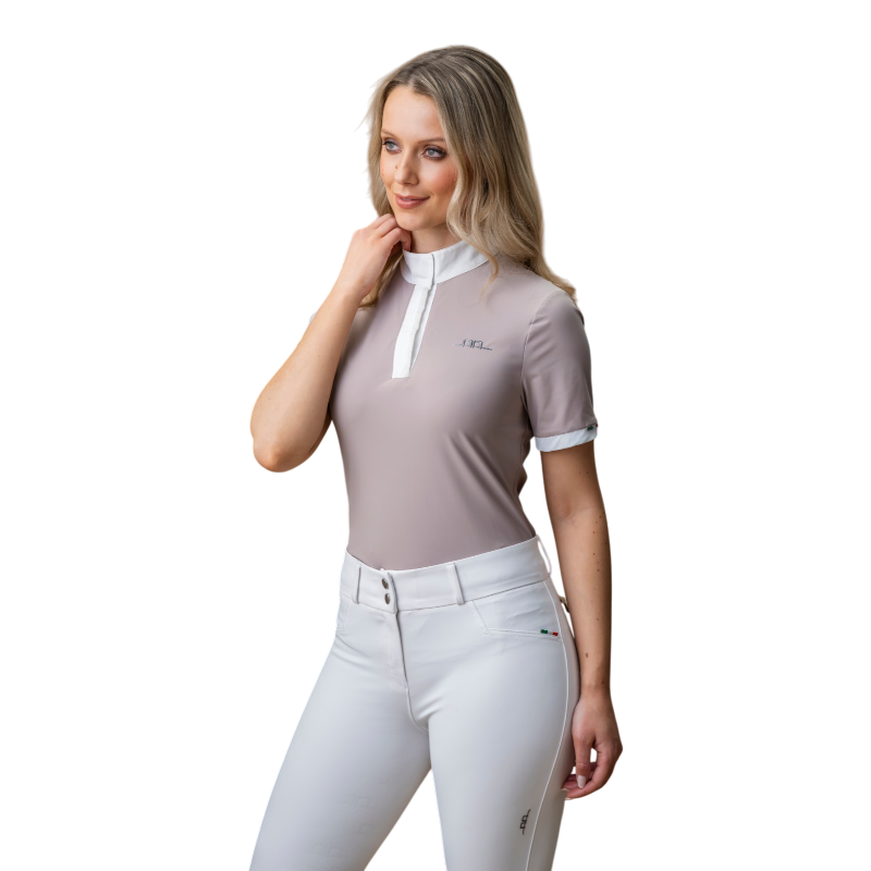 Horseware - Dames wedstrijdpolo korte mouwen Mira oyster | - Ohlala