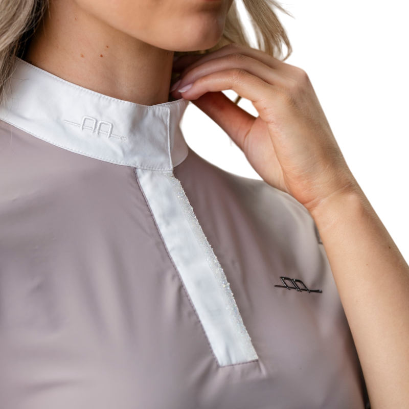 Horseware - Dames wedstrijdpolo korte mouwen Mira oyster | - Ohlala