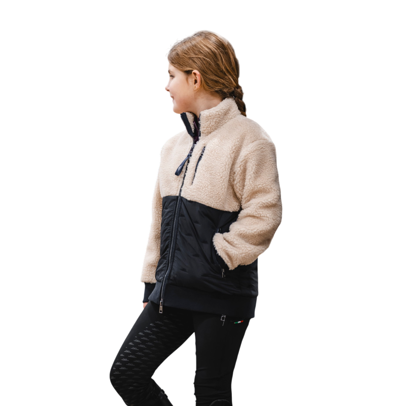 Horseware - Veste polaire manches longues enfant Lori sand/ marine | - Ohlala
