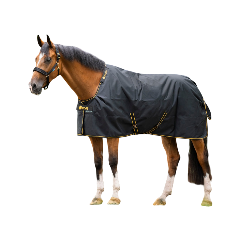 Bucas - Couverture d'extérieur Irish Turnout big neck 50 noir/ gold 50g