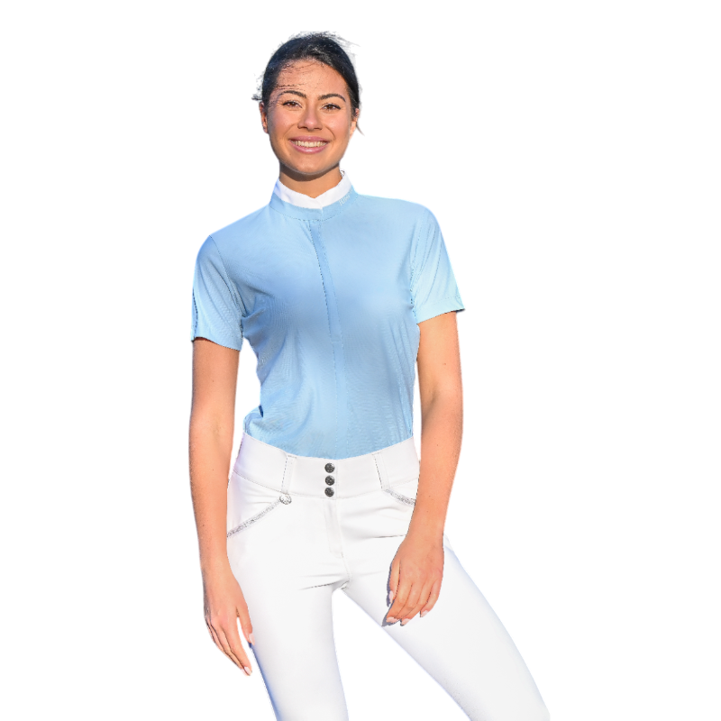 Jump'In - Chemise manches courtes femme Emma bleu ciel