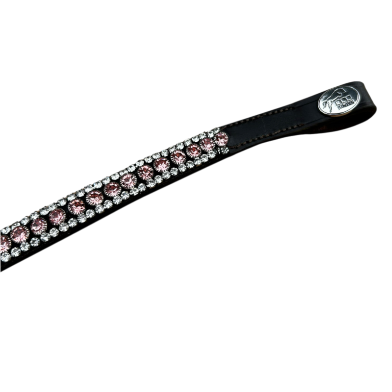 Jump'In - Frontal Diamant Fleur rose/ cuir noir
