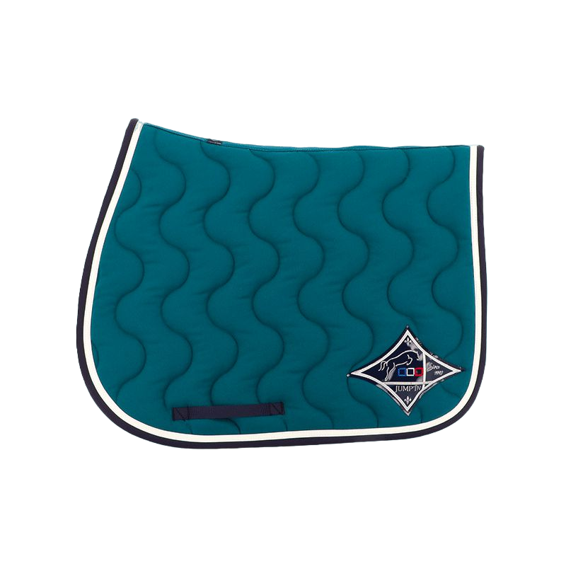 Jump'In - Tapis de selle bleu canard/ blanc/ marine | - Ohlala