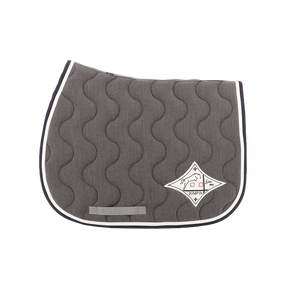 Jump'In - Tapis de selle gris chiné/ blanc/ marine | - Ohlala