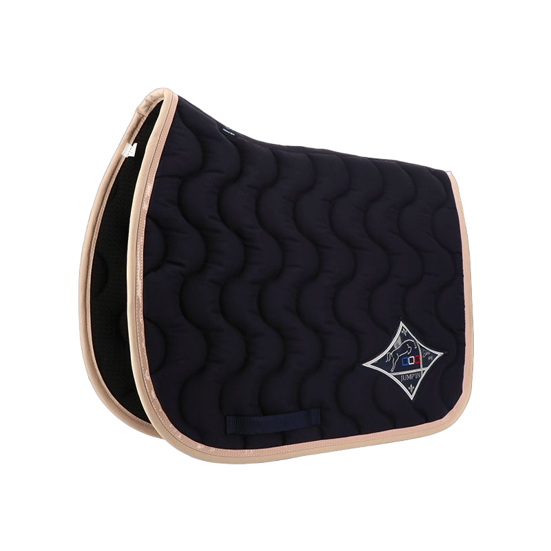 Tapis de selle Marine / Champagne / Marron by JUMP'IN