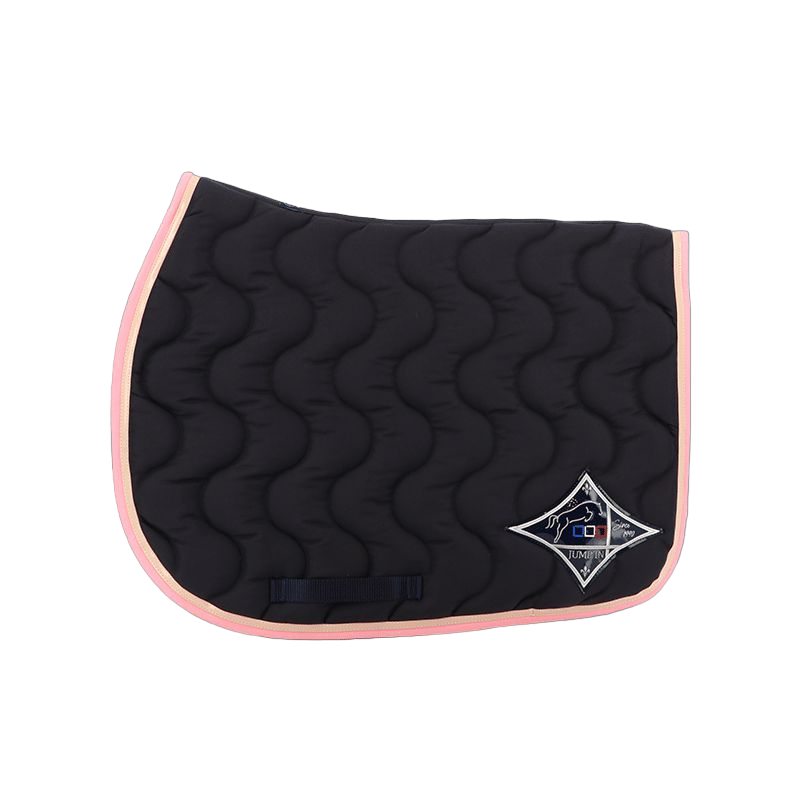 Jump'In - Tapis de selle marine/ champagne/ rose clair | - Ohlala