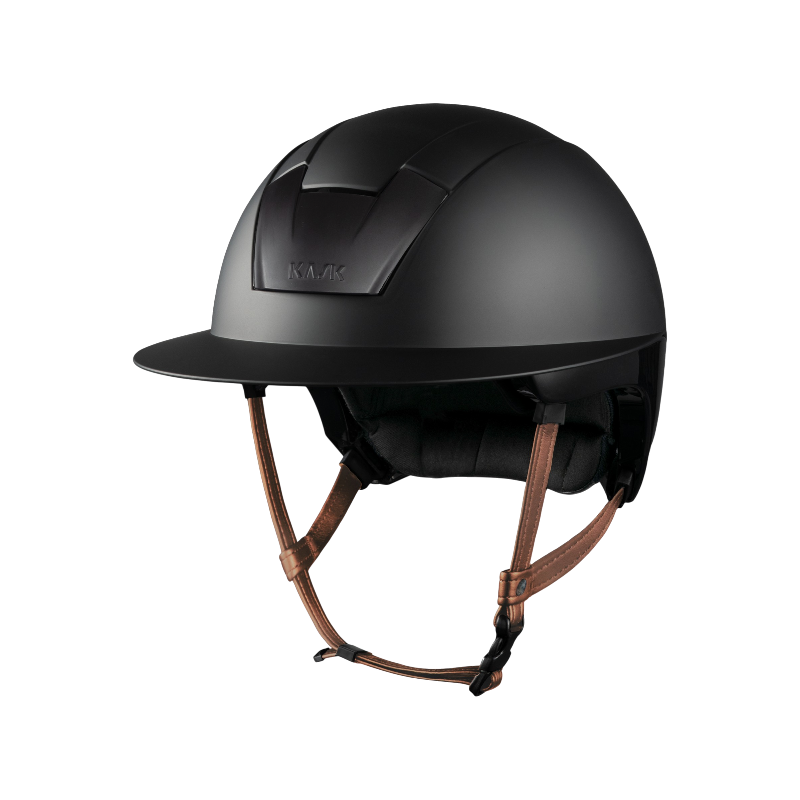 Kask - Casque d'équitation Kookie Lady noir shadow jugulaire beige