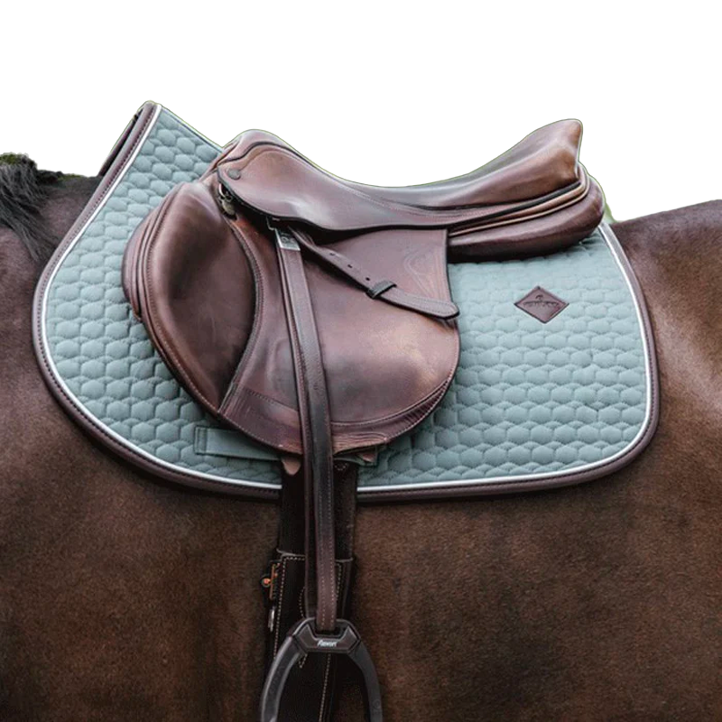 Kentucky Horsewear - Tapis de selle classic leather dusty green | - Ohlala