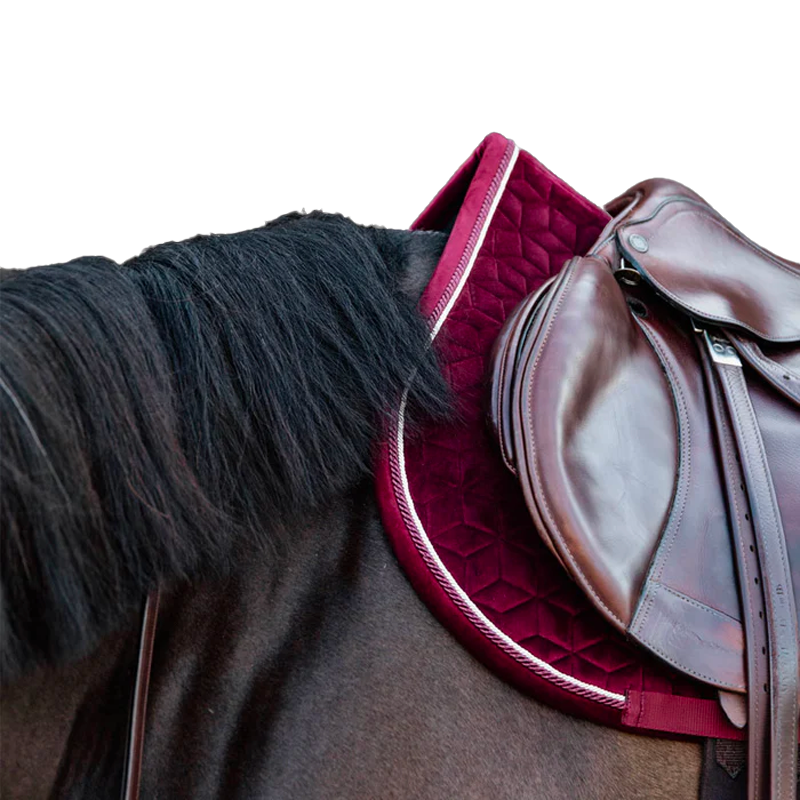 Kentucky Horsewear - Tapis de selle Velvet Jumping Bordeaux | - Ohlala