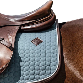 Kentucky Horsewear - Tapis de selle classic leather dusty blue | - Ohlala