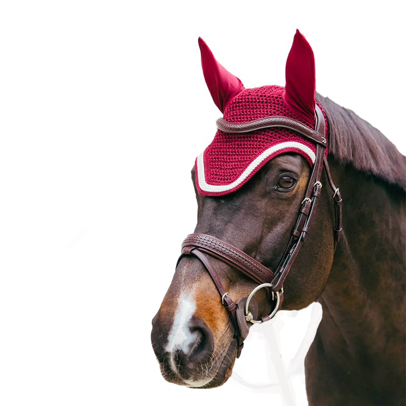 Kentucky Horsewear - Bonnet pour chevaux Wellington Plaited Cord anti-bruits bordeaux | - Ohlala