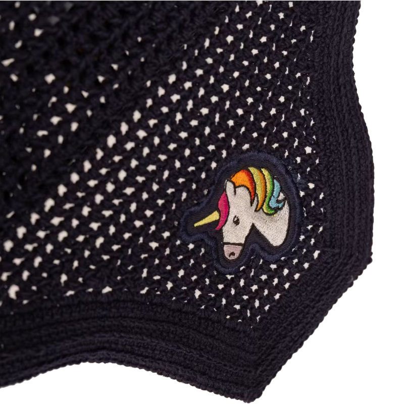 Kentucky Horsewear - Bonnet pour chevaux Wellington anti-bruit licorne marine
