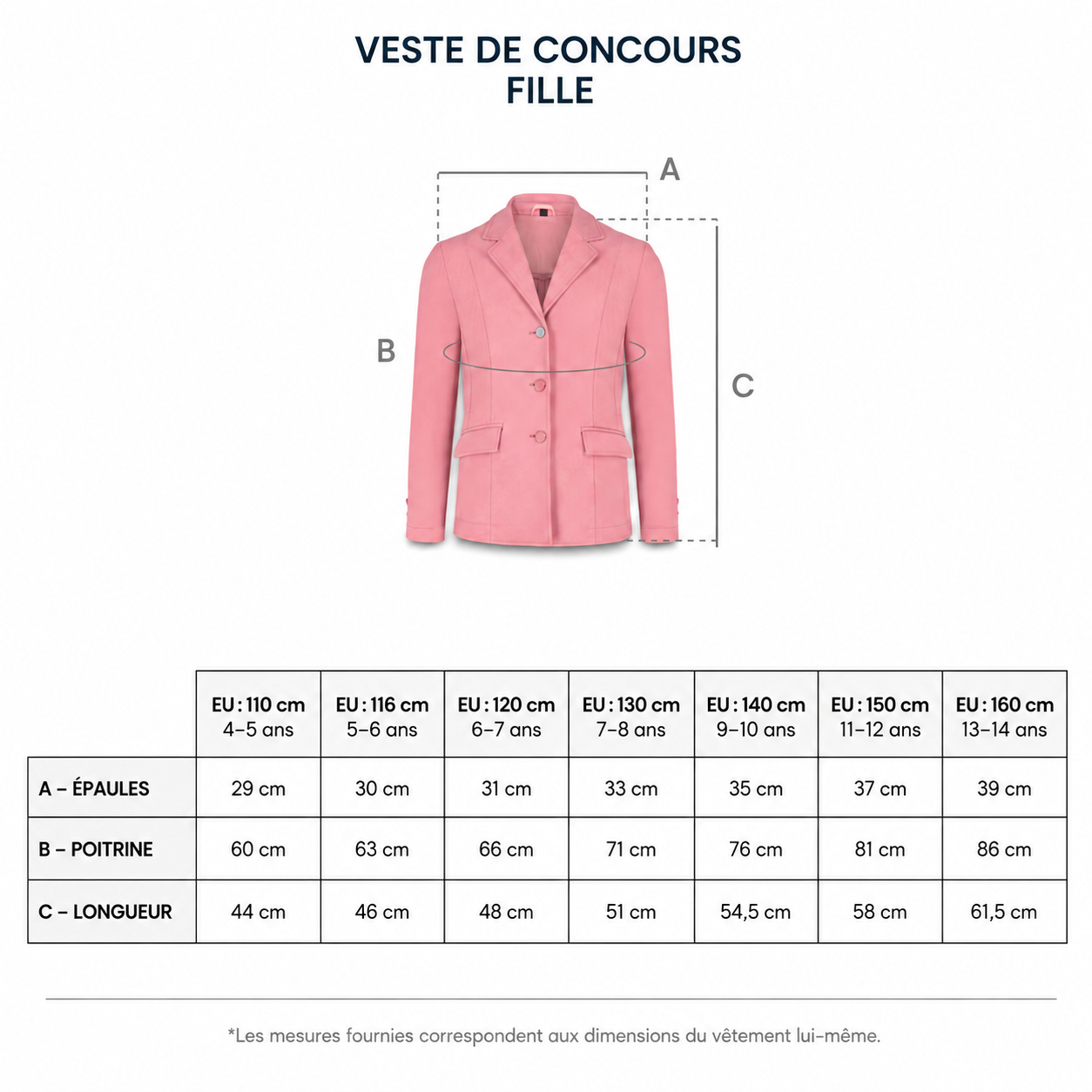 Kentucky Horsewear - Veste de concours Paris Kids fille vieux rose