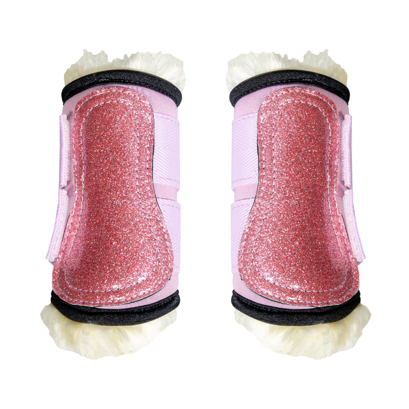 Kentucky Horsewear - Guêtres mouton antérieurs paillette Sammy Collection vieux rose