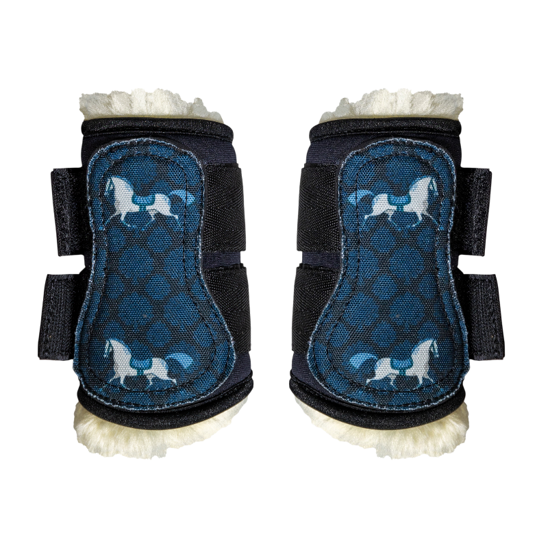 Kentucky Horsewear - Guêtres mouton antérieurs motif cheval Sammy Collection noir