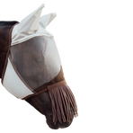 Kentucky Horsewear - Classic vliegenmasker met oren en franje grijs | - Ohlala