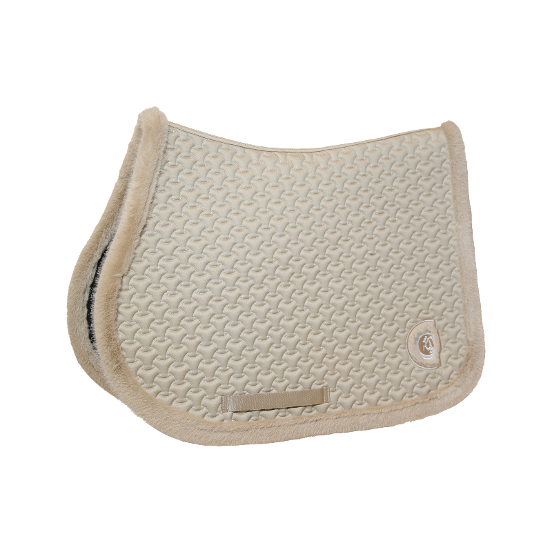 Kentucky Horsewear - Tapis de selle fausse fourrrure tressée vieux beige