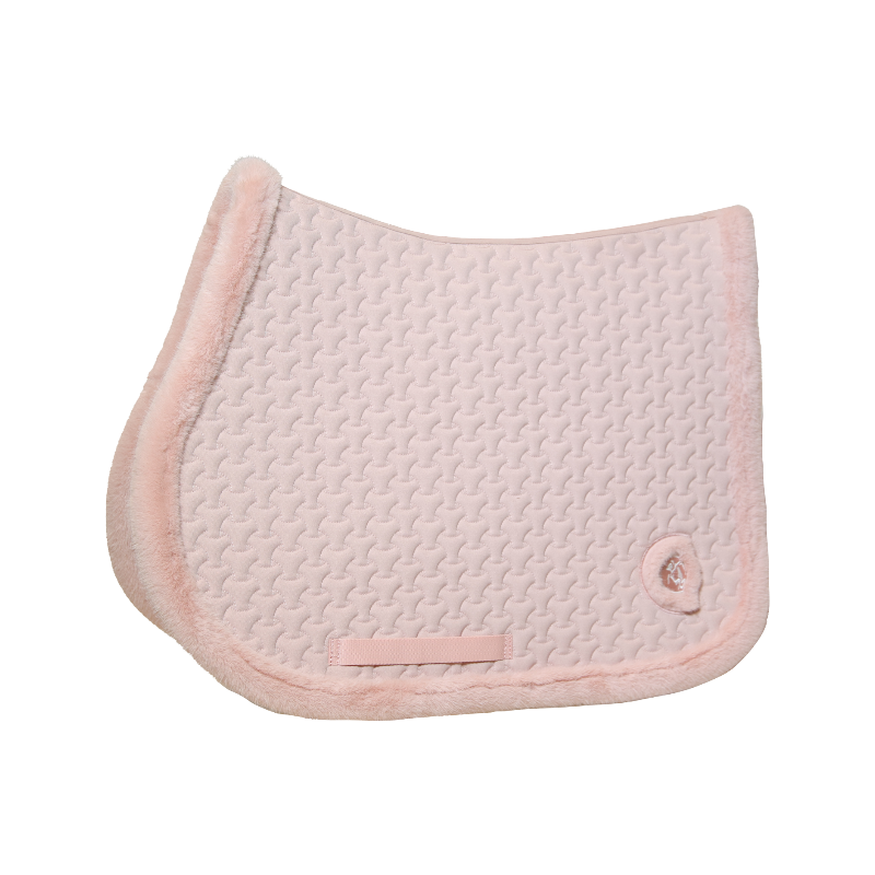 Kentucky Horsewear - Tapis de selle fausse fourrrure tressée vieux rose