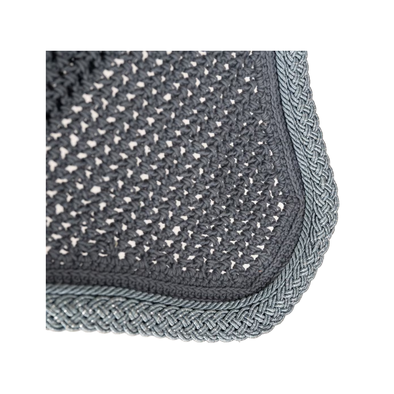 Kentucky Horsewear - Bonnet anti-bruit Wellington corde pailletée tressée light blue