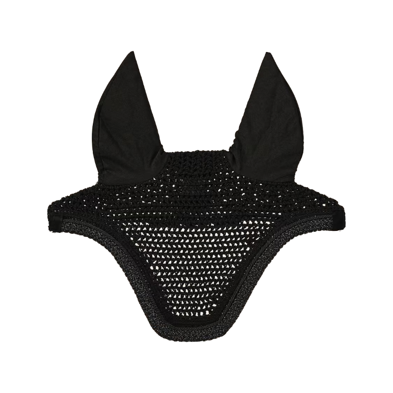 Kentucky Horsewear - Bonnet anti-bruit Wellington corde pailletée tressée noir