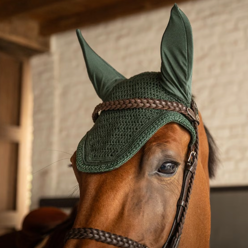 Kentucky Horsewear - Bonnet Wellington corde pailletée tressée vert foncé