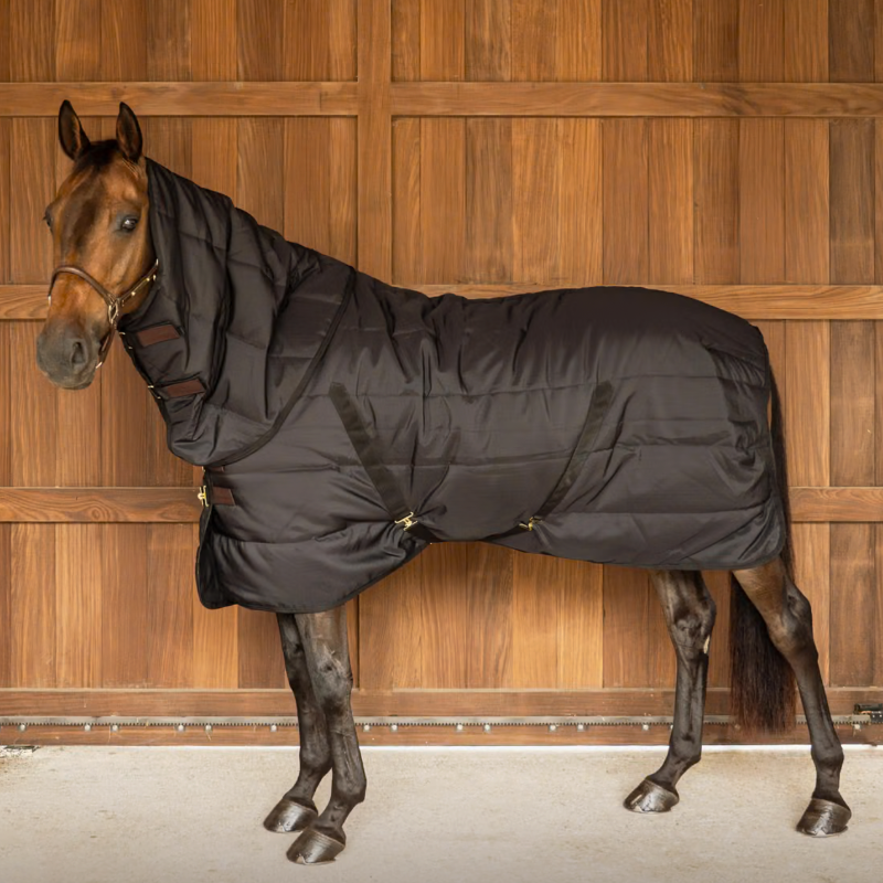 Couverture d'écurie Classic avec couvre-cou noir 200g - Kentucky Horsewear