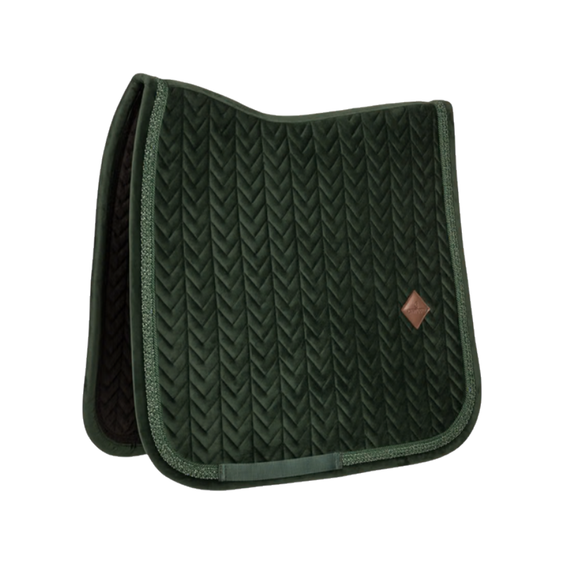 Tapis de dressage Velvet Fishbone glitter vert foncé - Kentucky Horsewear