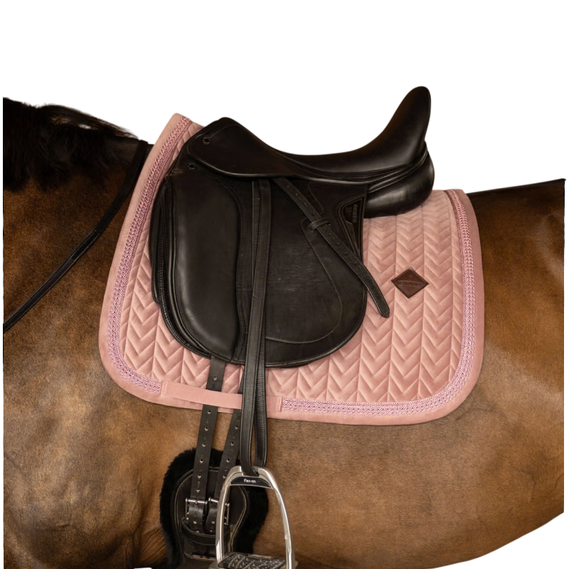 Tapis de dressage Velvet Fishbone glitter vieux rose - Kentucky Horsewear