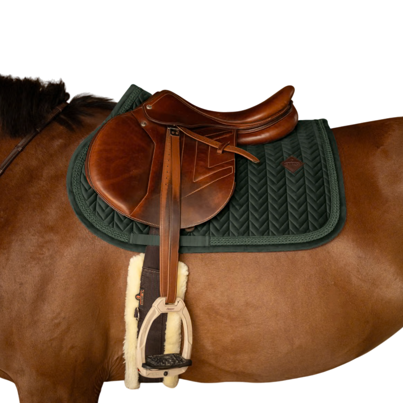 Tapis de selle Velvet Fishbone glitter vert foncé - Kentucky Horsewear
