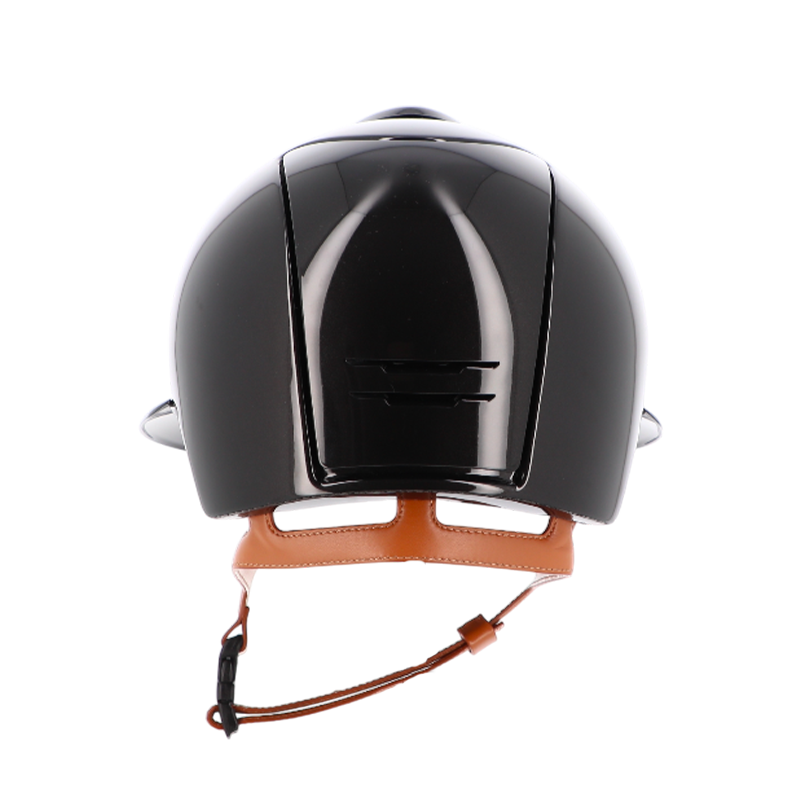 KEP - Casque d'équitation Cromo 2.0 New Shine noir visière polo jugulaire beige