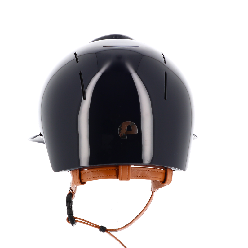 KEP - Casque d'équitation Smart Polish blue visière polo jugulaire beige