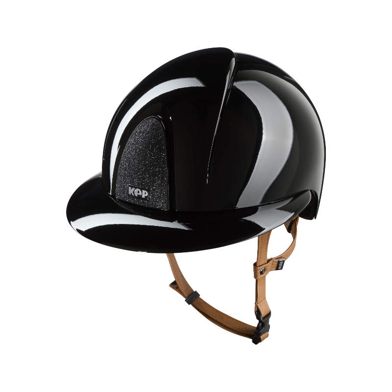 KEP - Casque d'équitation Smart Nova Metal Polish black Star black visière polo jugulaire beige | - Ohlala