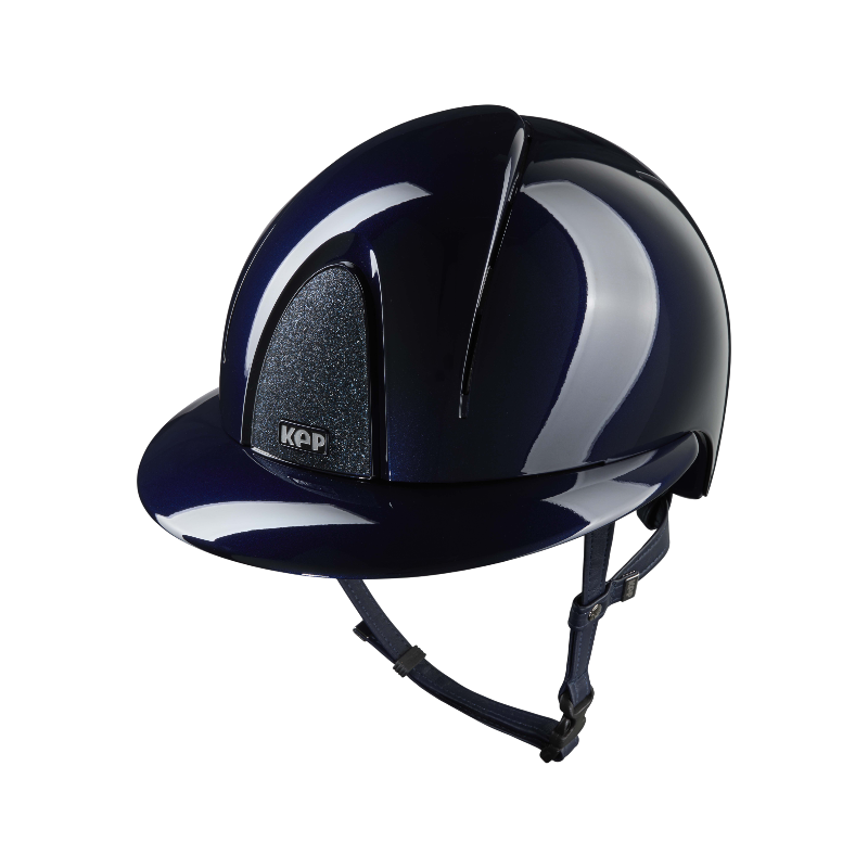 KEP - Casque d'équitation Smart Nova Metal Polish black Star blue visière polo | - Ohlala