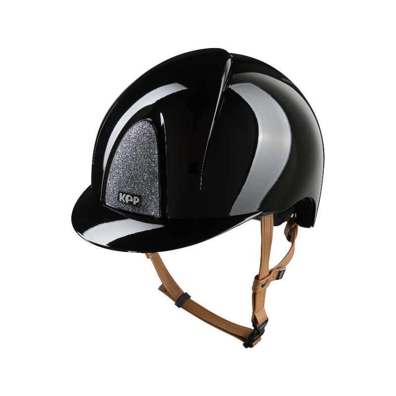 KEP - Casque d'équitation Smart Nova Metal Polish black Star silver visière standard jugulaire beige | - Ohlala