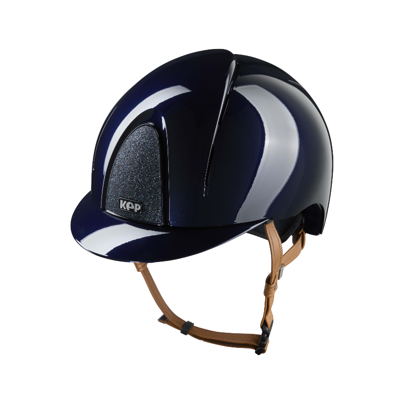KEP - Casque d'équitation Smart Nova Metal Polish blue Star blue visière standard jugulaire beige | - Ohlala