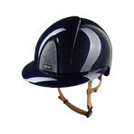 KEP - Casque d'équitation Smart Nova Metal Polish blue Star silver visière polo jugulaire beige | - Ohlala