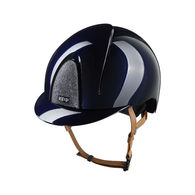 KEP - Casque d'équitation Smart Nova Metal Polish blue Star silver visière standard jugulaire beige | - Ohlala