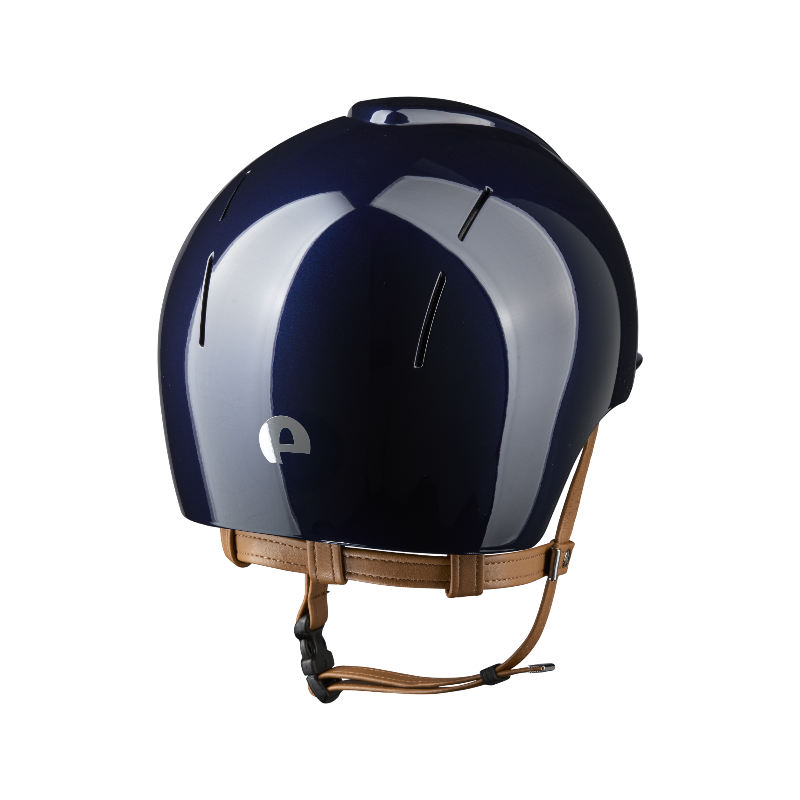 KEP - Casque d'équitation Smart Nova Metal Polish blue visière standard jugulaire beige