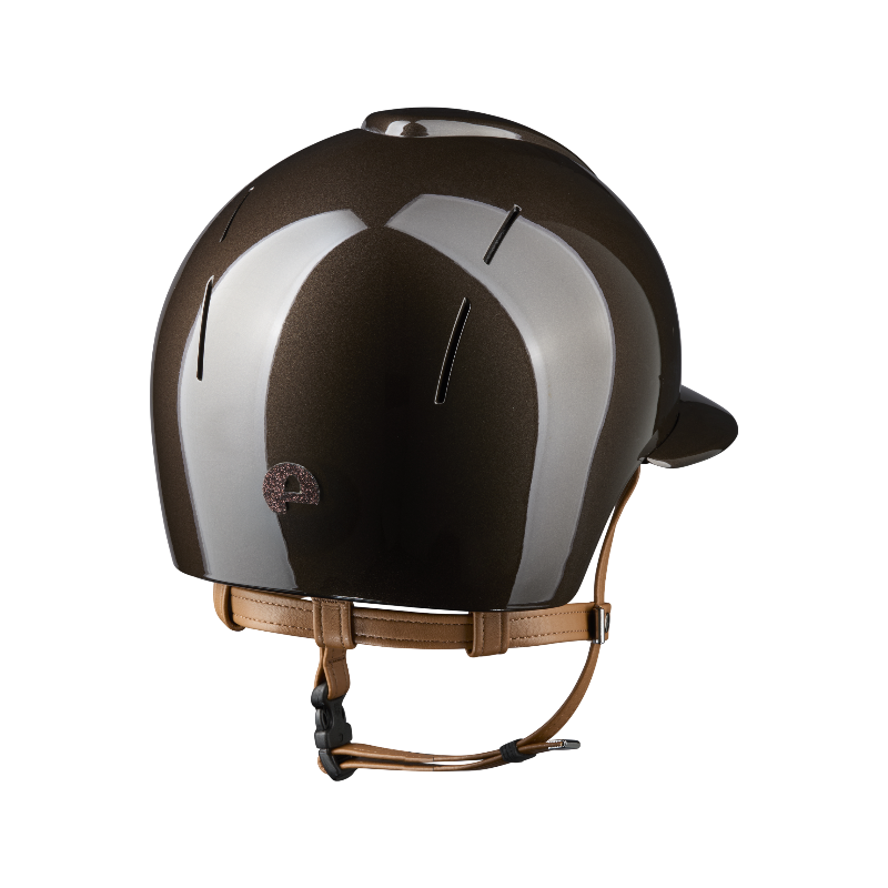 KEP - Casque d'équitation Smart Nova Metal Polish marron Star marron visière polo jugulaire beige | - Ohlala