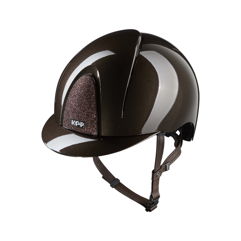 KEP - Casque d'équitation Smart Nova Metal Polish marron Star marron visière standard | - Ohlala