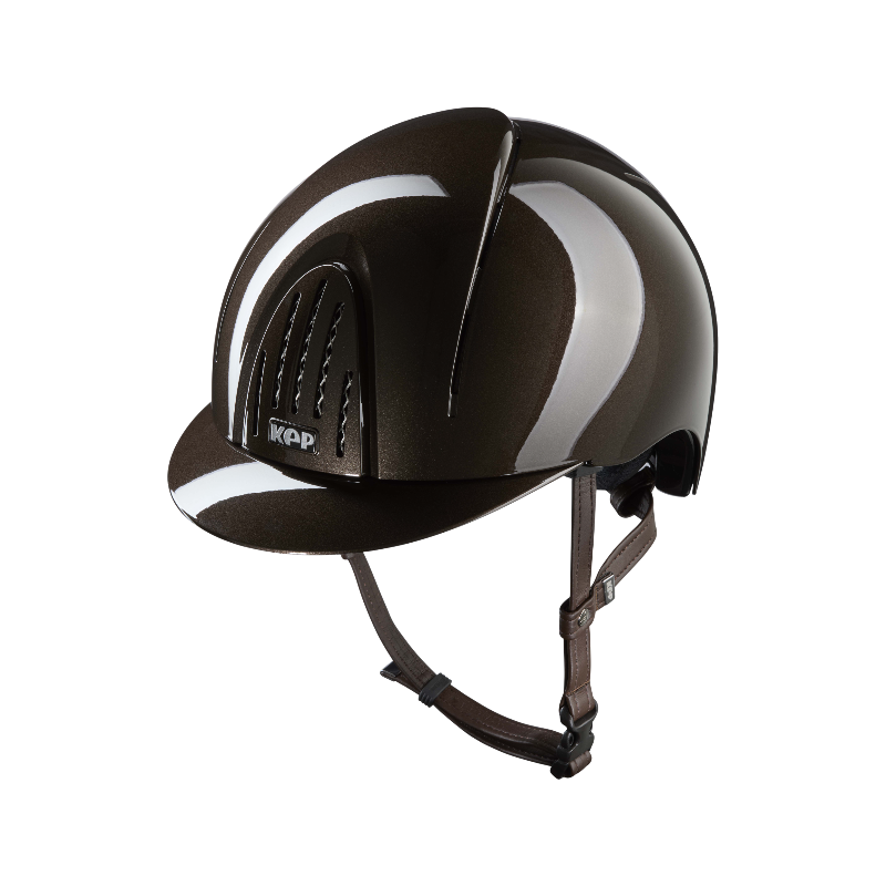 KEP - Casque d'équitation Smart Nova Metal Polish marron visière standard | - Ohlala
